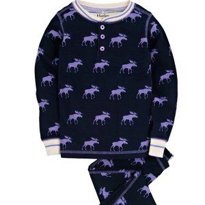 Hatley Girls' Pajama Set (Graphic Moose)